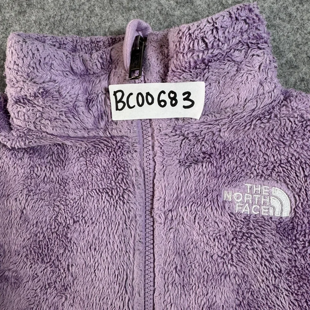 The North Face Oso Fleece Jacket Girls L (12) Purple High Pile Full Zip